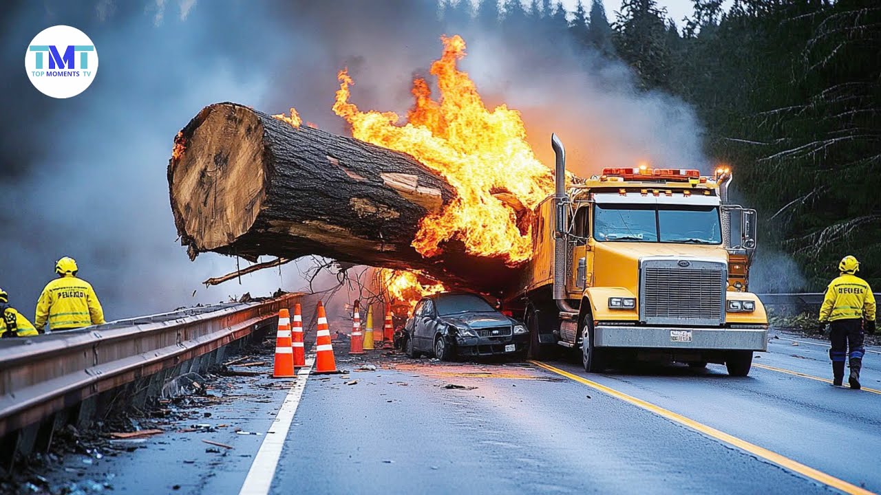 Extremely dangerous monster wood truck driving skills | climbing | heavy load #30