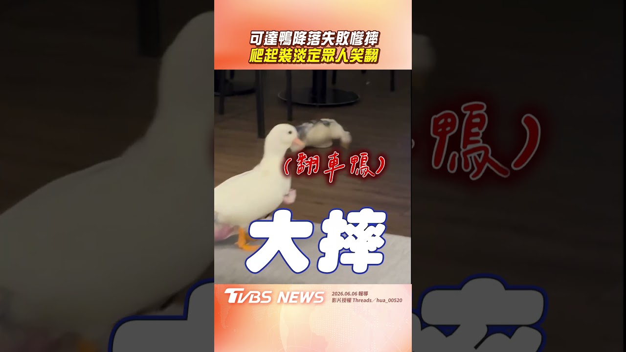 影音/可達鴨降落失敗「摔超慘」! 爬起「裝淡定」眾人笑翻