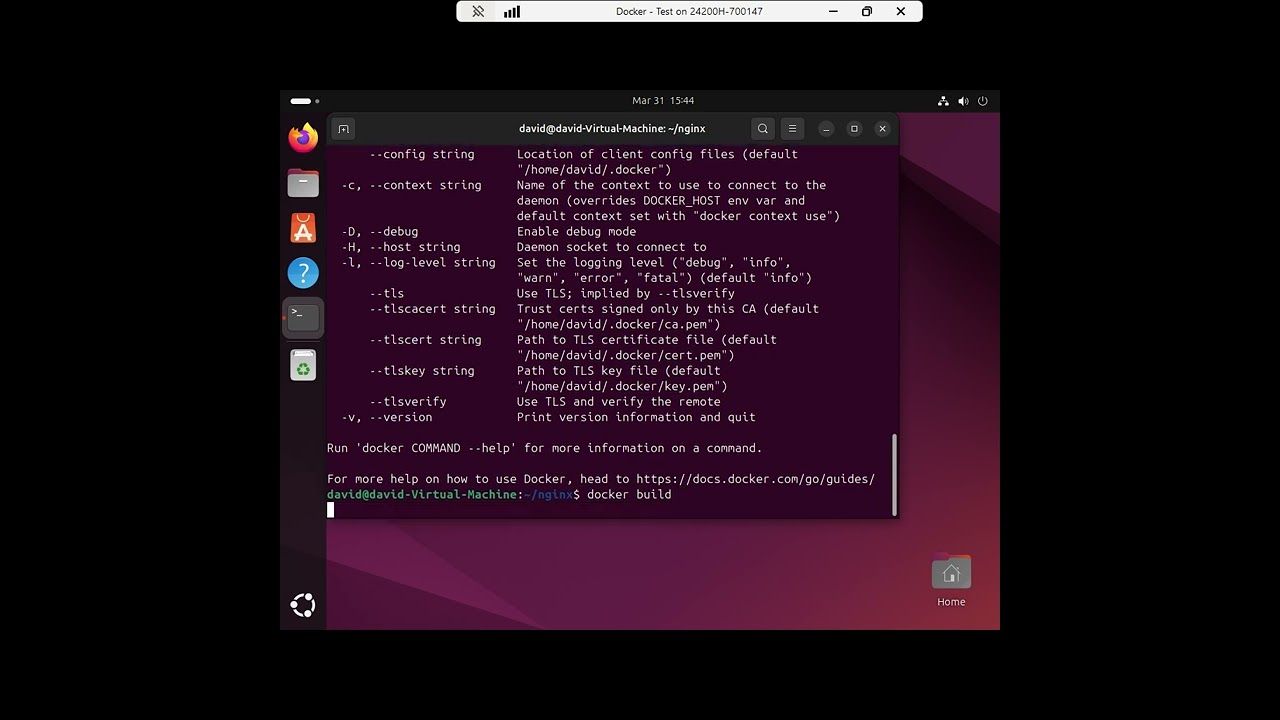 Creating a sample NGINX Docker container