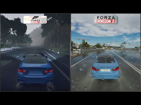 Forza Horizon 2 vs Forza Horizon 3 Demo - Rain Weather Comparison