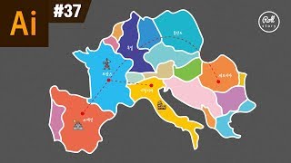 일러스트레이터 강좌 #37 - 나만의 여행 지도 그리기