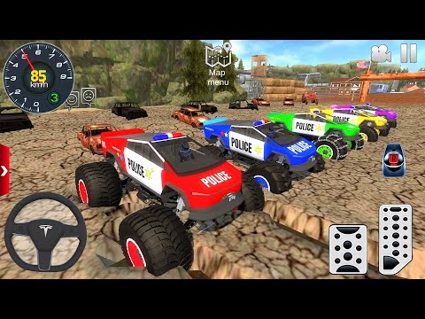 Juegos De Carros - Police Monster Truck Impossible Driver #2 - US Car Stunts Racing Android Gameplay