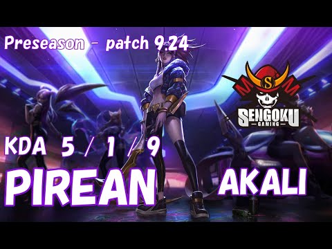 【韓国サーバーチャレ】SG PIREAN アカリ(Akali) VS レネクトン(Renekton) MID - Patch9.24 KR Ranked【LOL】