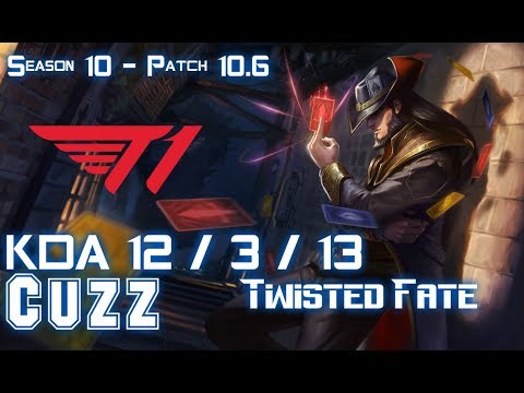T1 Cuzz TWISTED FATE vs KATARINA Mid - Patch 10.6 KR Ranked