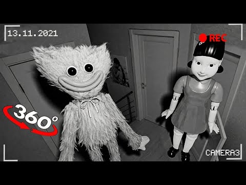 VR 360° Poppy Playtime Huggy Wuggy and Doll / Climbed into the house and arranged ... 😱