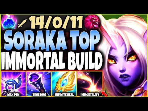 SORAKA TOP LANE BROKE ~ Be IMMORTAL with Max Pen/Heal Soraka Build 🔥 LoL Top Soraka s12 Gameplay