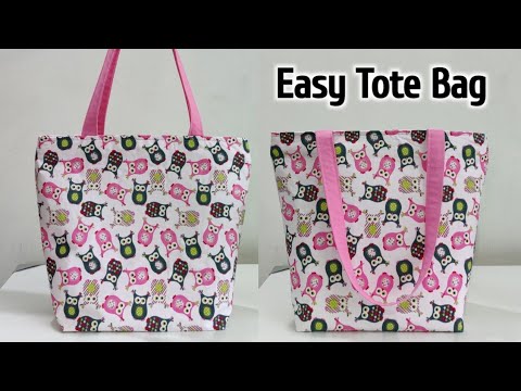 ZIPPERED TOTE BAG TUTORIAL | Simple Tote Bag with Lining | Shopping bag cutting and stitching | Bags