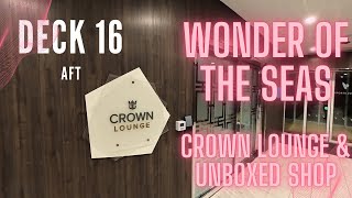 Crown Lounge & Unboxed Shop: Walking Tour - Wonder of the Seas 🚢 (4K)