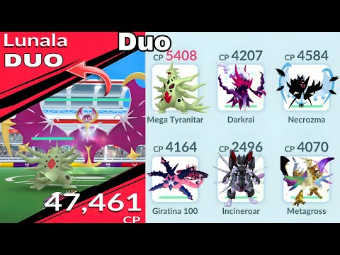 Easy Duo New Lunala Raid With✨️Mega Tyranitar in Pokémon GO