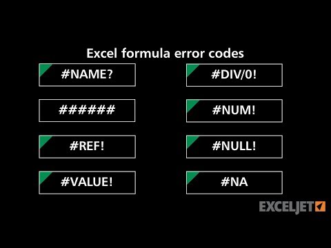 Excel formula error codes and fixes