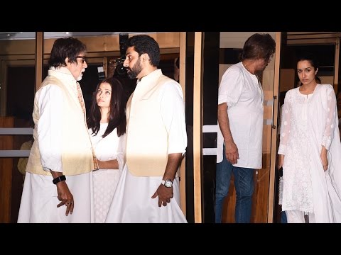 Bollywood Celebs And Bachchan Family Snapped At Aishwarya Rai Bachchan's Father's Prayer Meet