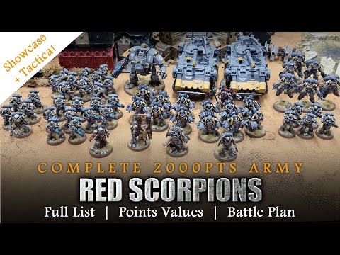 RED SCORPIONS Space Marines 10th Edition 2000pts List Warhammer 40K Complete Army Showcase + Tactics