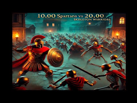 10,000 Spartans vs 20,000 Skeleton Warriors - Battle in World of Thieves | UEBS