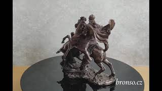 Svatý Jiří zabíjející draka – bronzovaná figurka rytíře na koni, Veronese WU78076A1