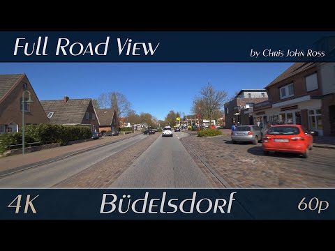 Büdelsdorf, Schleswig-Holstein, Germany: Brückenstraße, Hollerstraße, B203 - 4K (2160p/60p) Ultra HD