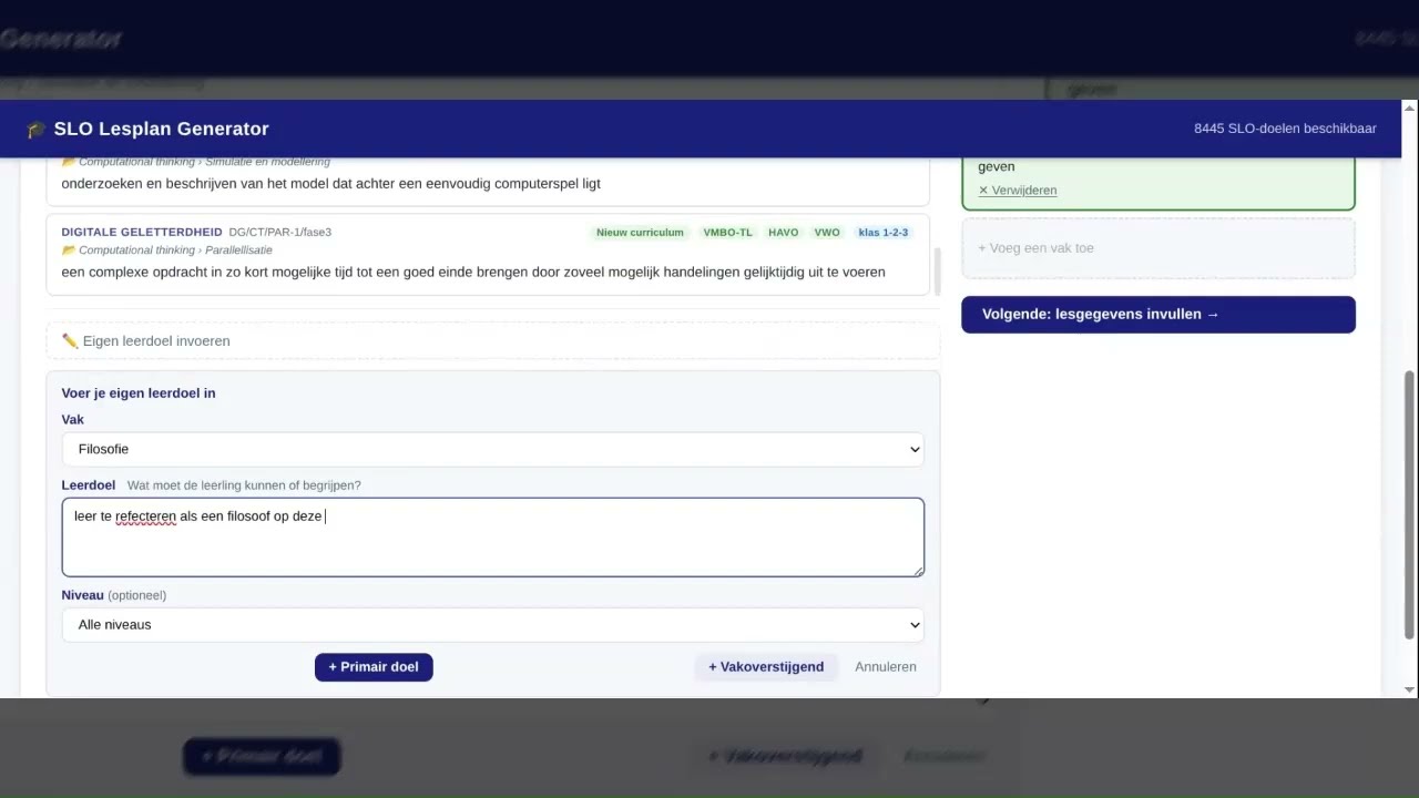 Kennisclip: SLO Kerndoelen Lesgenerator met NotebookLM