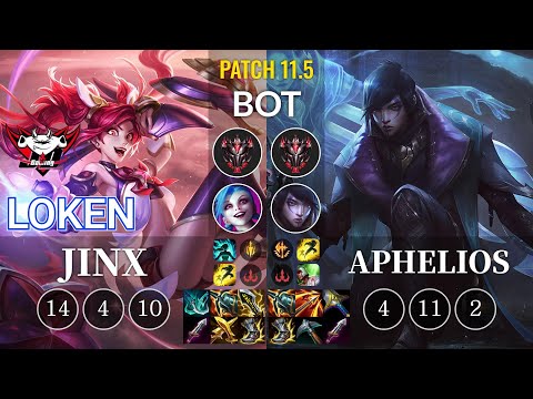 JDG LokeN Jinx vs Aphelios Bot - KR Patch 11.5