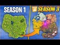 Evolution Of Fortnite Map Season 1 Season 3 Chapter 2 Season 13