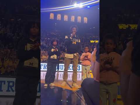 Trey Burke speaks during jersey retirement as Michigan hosts Ohio State