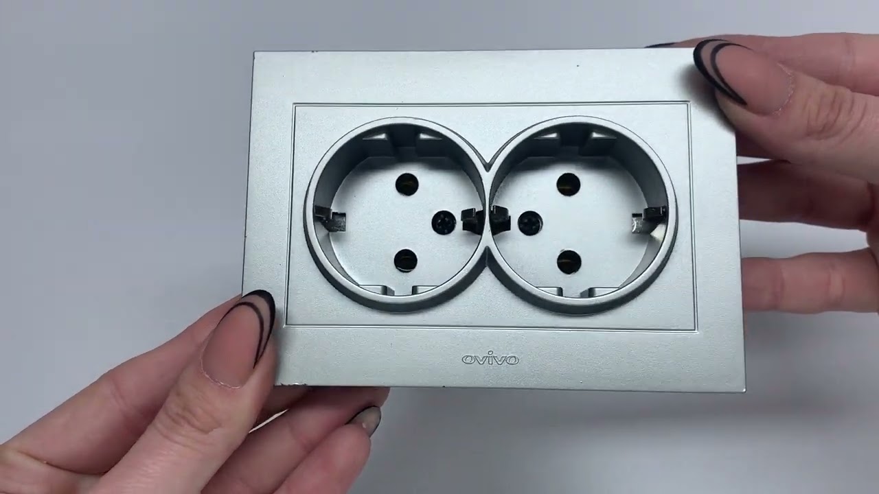 Розетка двухместная с/з OVIVO Grano серебро (400-100300-907)