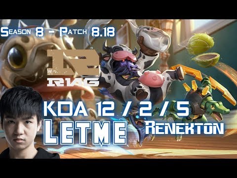 RNG Letme RENEKTON vs RIVEN Top - Patch 8.18 KR Ranked