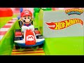 Mario Kart Hotwheels Circuit Race and Rainbow Road Toy Learning for kids!