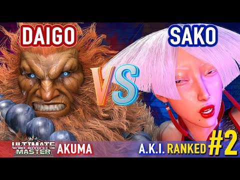 SF6 ▰ DAIGO (Akuma) vs SAKO (#2 Ranked A.K.I.) ▰ High Level Gameplay