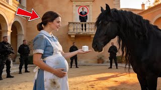 15 Guardas Não Controlaram o Cavalo do Chefe — A Empregada Grávida o Alimentou na Palma da Mão