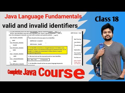 Java Fundamentals 3 Java Identifiers Valid And Invalid Identifiers