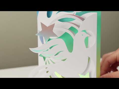 Sparkling Doves Holiday Pop-Up Cards - Set of 8