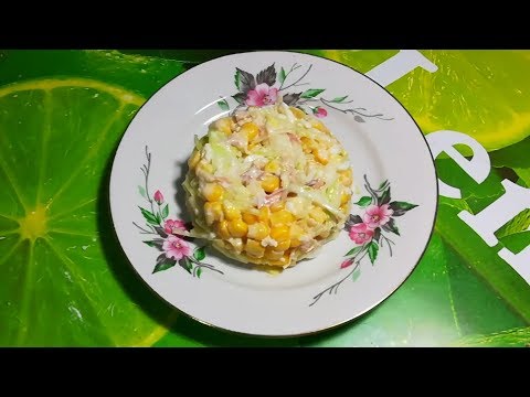 Летний салатик с курицей и капустой