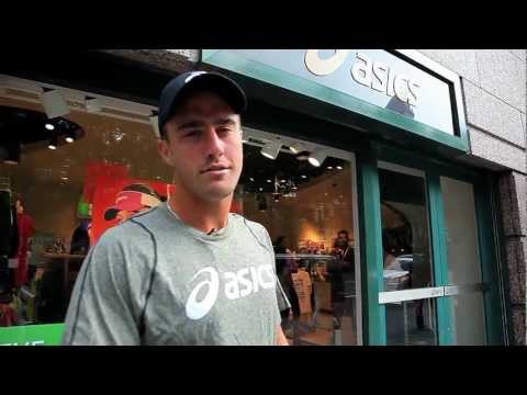 Steve Johnson Visits the ASICS NY Store during the 2012 US Open