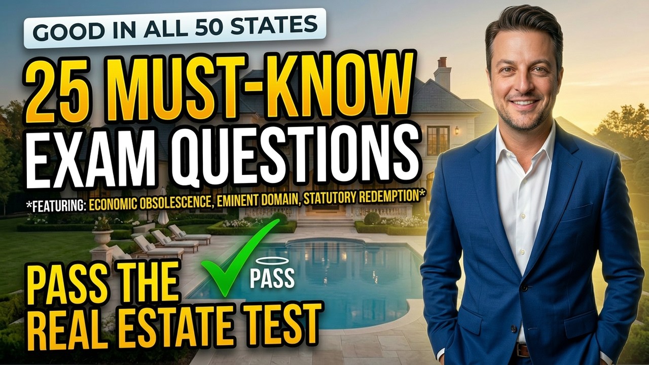 2024 REAL ESTATE EXAM / 25 Must-Know Practice Questions #realestatexam #testquestions #testquestions