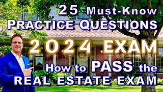 2024 REAL ESTATE EXAM / 25 Must-Know Practice Questions #realestatexam #testquestions #testquestions