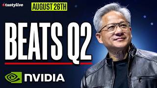 NVIDIA BEATS Q2! $2.22 EPS | $96.2B Rev | $NVDA -2% AH | Aug 26 Live Trading