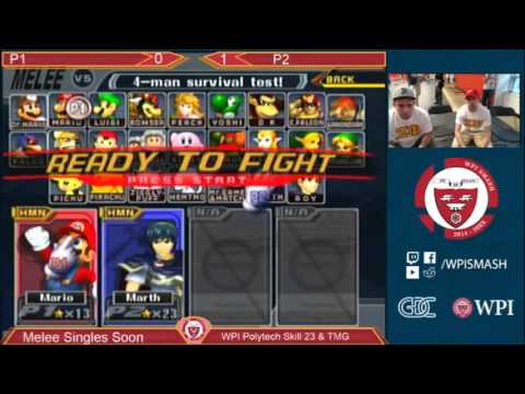 WPI PTS 23 - Mower (Marth) vs SJ (Pikachu, Mario) - Melee - WR1