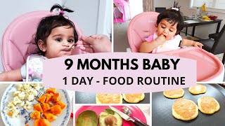 9 MONTHS BABY ( 1 DAY - FOOD ROUTINE )  - BREAKFAST LUNCH DINNER  #babyfood