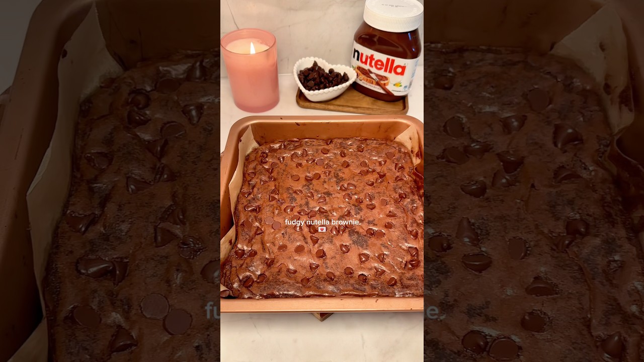 Fudgy Nutella Brownie!!🤎🍫 #baking #bakingrecipe #nutella #brownie #recipe