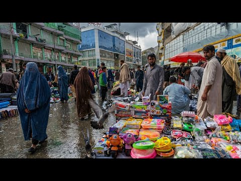 Afghanistan Street Life in the Rain 🇦🇫 | Real Market Scene You’ve Never Seen Before