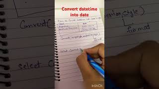 Convert datetime into date in sql #shorts
