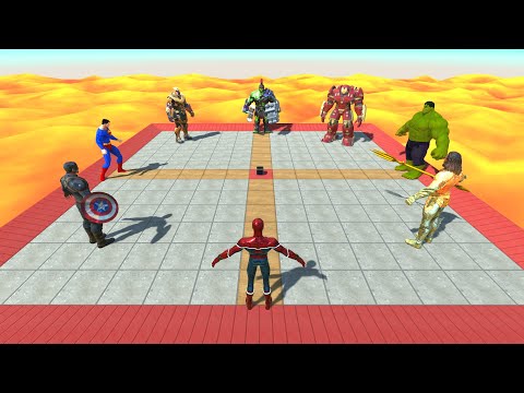 infinity Battle | Super Hero Battle Over Hot Lava - Animal Revolt Battle Simulator