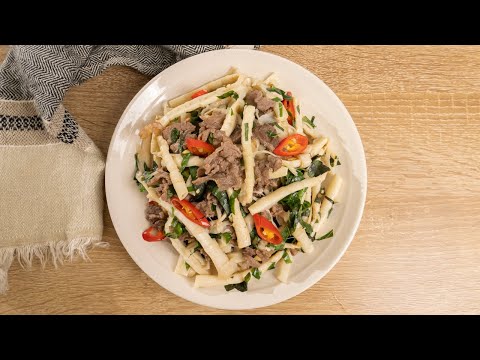 Bò xào măng