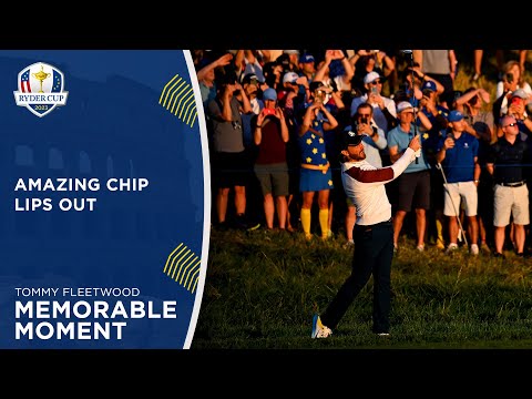 Tommy Fleetwood's Brilliant Chip Lips Out | 2023 Ryder Cup