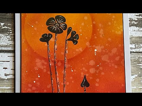 Garden Poppy card by Jo Rice #laviniastamps #distressoxideinks