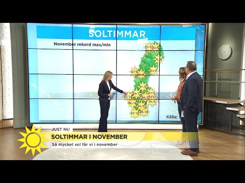 Så mycket sol får vi i november - Nyhetsmorgon (TV4)