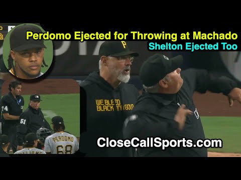 E159-60 - Angel Perdomo Ejected for Throwing At Manny Machado by Hudson; Shelton Tossed by Hunter