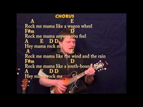 Wagon Wheel - Mandolin Cover Lesson in A with Chords/Lyrics
