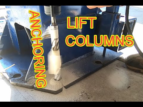 BendPak MX-10CX 2 Post Lift column installation. Anchor drilling/installation.