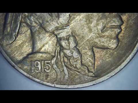 1915 INDIAN HEAD FIVE CENTS ERROR REPUNCHED DATE