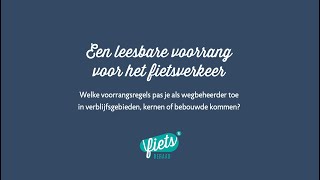 Webinar "Een leesbare voorrang voor het fietsverkeer"